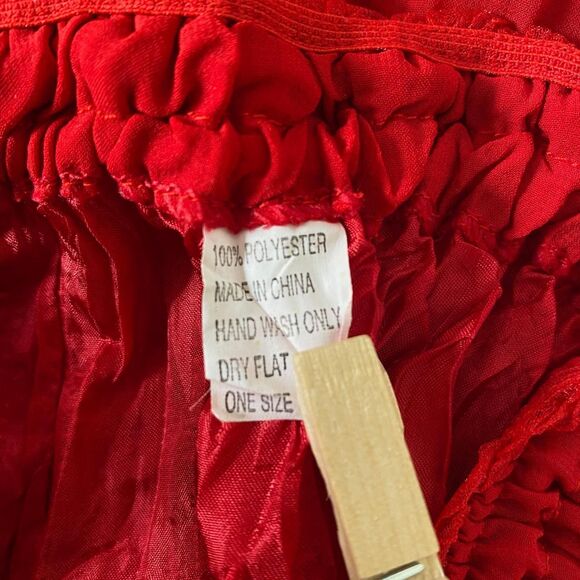 Romantic Goth Whimsigoth Asymmetric Frilly Red Layered Midi Skirt One Size - Picture 5 of 5